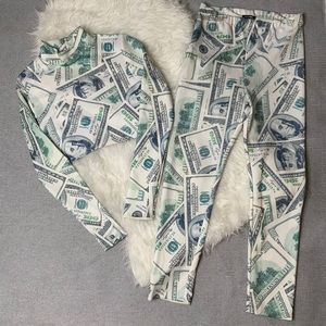 Two Piece Money Pants Set $$